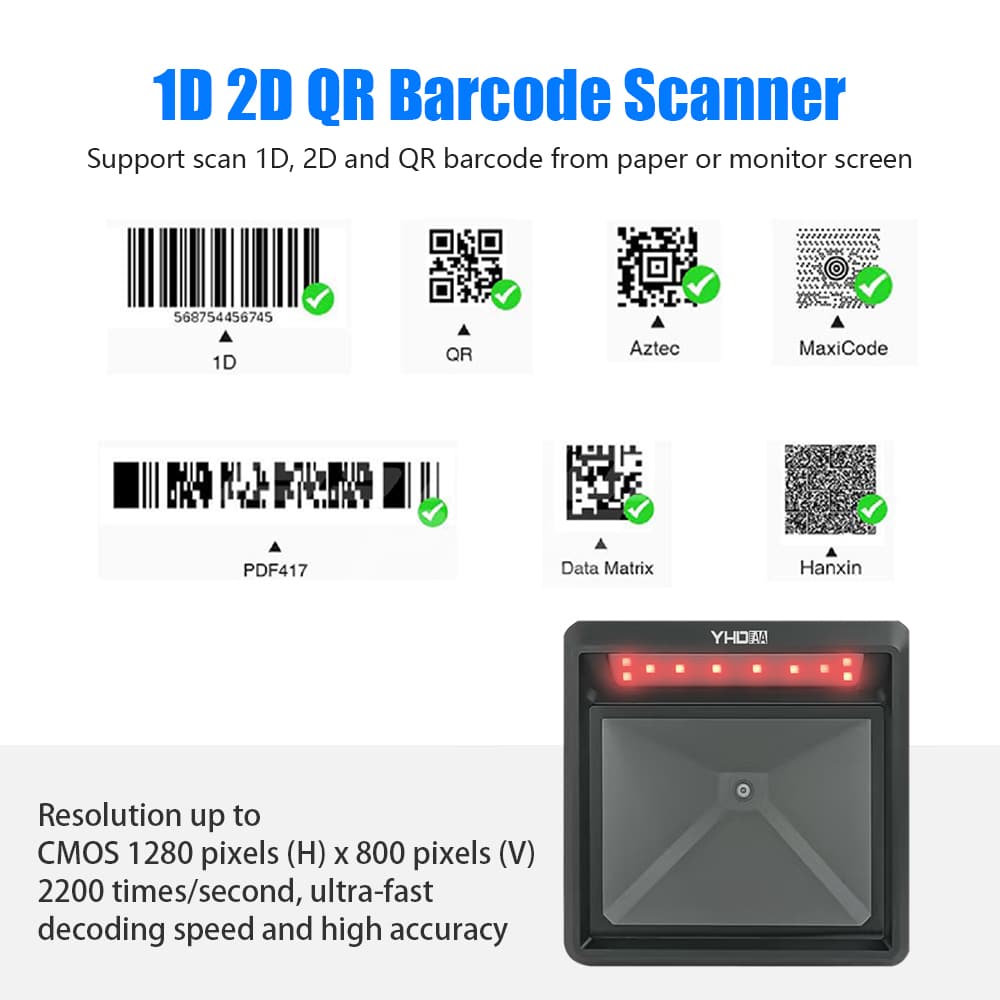 YHDAA 2D Desktop Barcode Scanner Image 7